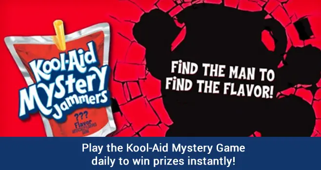 Kool-Aid Man got lost creating his newest flavor! If you can help us find him and reveal the mystery flavor, you'll get a chance to WIN A SWEET TRIP ANYWHERE IN THE US! And just for guessing, you'll get a chance to instantly win hundreds of other prizes.