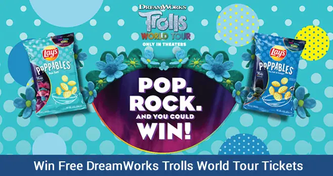 Enter for your chance to win Free movie tickets to see DreamWorks Trolls World Tour. One grand prize winner will win tickets to 6 Music Festival Passes around the country or $5,000 in cash!