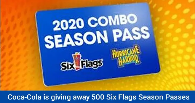 Enter for your chance to win a Six Flags 2020 Season Pass valued at $299 each when you play the Coca-Cola Six Flags 2020 Season Pass Instant Win Game daily.