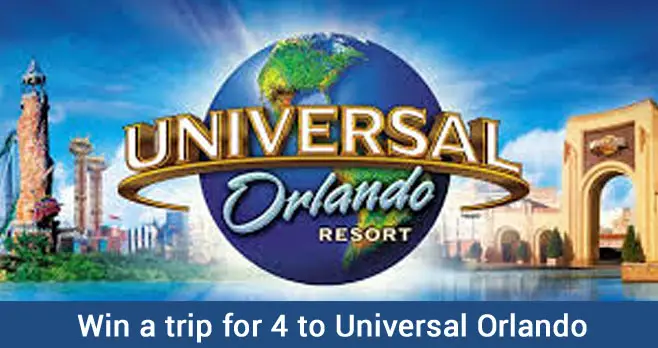 Enter for a chance to win a trip to Universal Orlando Resort for you and 3 guests.