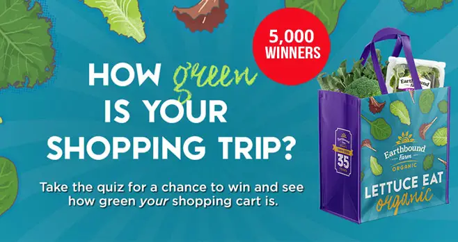 April 22nd is Earth Day and Earthbound is giving away 5,000 Free reusable shopping tote bags. Enter for your chance to be one of the lucky winners.