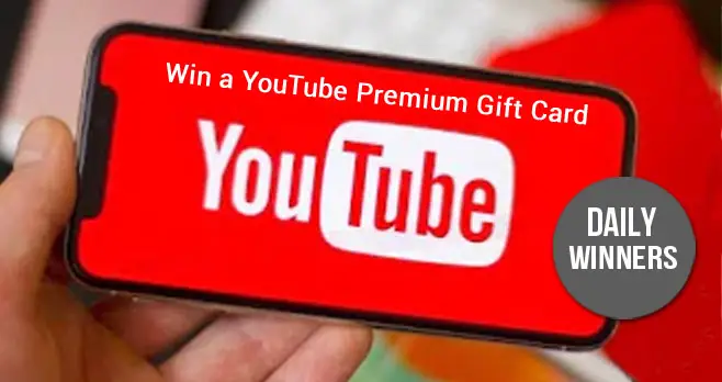 Enter for a chance to win a YouTube Premium gift card.