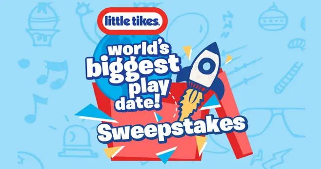 Enter for your chance to win Little Tikes outdoor toys. Sign up to participate in the World’s Biggest Playdate at Home Edition and you’ll automatically be entered into the World’s Biggest Playdate Sweepstakes.