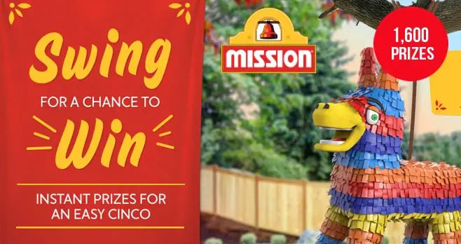 Play the Mission Foods Time to Cinco Instant Win Game 10 times daily for your chance to win gift cards from Amazon, Visa, Uber, and Spotify!