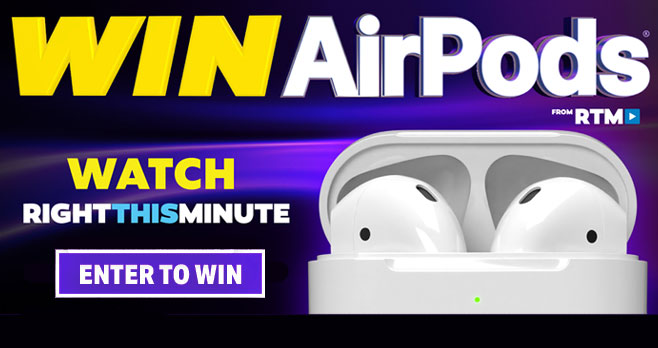 RightThisMinute is giving away one pair of AirPods away to lucky winners every weekday from April 23 through May 20. Enter every weekday for your chance to win. Note: You must include the correct buzzword to get a valid entry. Get today's Buzzword