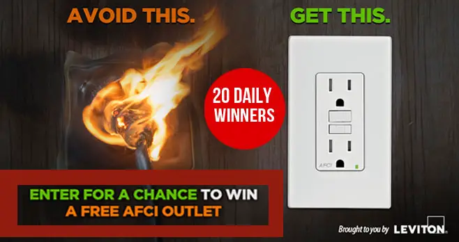Today's Homeowner is giving away 20 Leviton Arc Fault Circuit Interrupter EVERY day from May 28 to June 1!