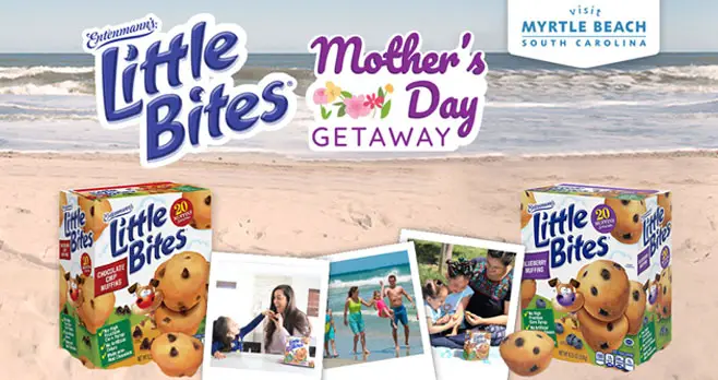 Happy Mother’s Day from Entenmann’s Little Bites snacks. Enter for your chance to win a trip for 4 to Myrtle Beach, South Carolina, with a shopping spree for mom.