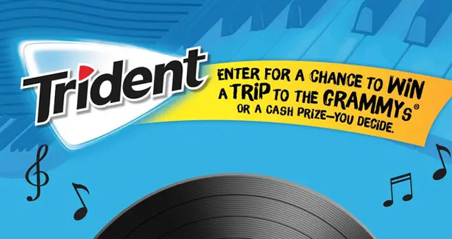 Enter for a chance to win a trip to the 63rd GRAMMY Awards® in 2021! Get your chance to win by choosing your @tridentgum #ChewTunes#Sweepstakes