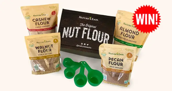 Nature Seats is giving away their premium, all natural Nut Flours for FREE to 400 lucky winners plus one grand prize winner will win $1,000 in prize money plus one Nature's Eats Nut Flour Sampler Box!