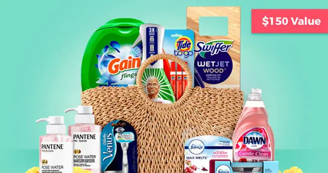 Enter the PG Good Everyday Rewards Sweepstakes as many times as you want for your chance to win great prizes. This month's prize pack is filled with P&G brand favorites for beauty and home and valued at around $150.  