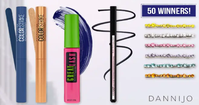 Enter for your chance to win FREE Maybelline products. There will be 50 winners!