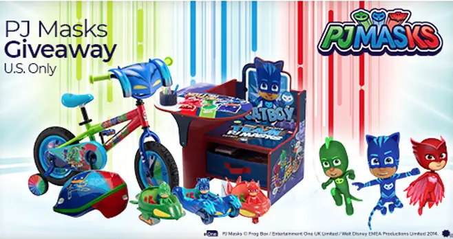 Enter for your chance to win a super prize pack from PJ Masks! Enter daily and share with your friends for more entries!
