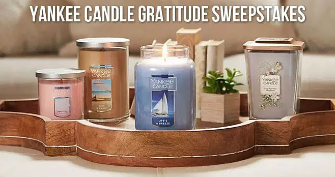 Enter the Yankee Candle Gratitude Sweepstakes #YCThanksSweepstakes daily for your chance to win Yankee Candle gift cards. There will be 3 winners each day.