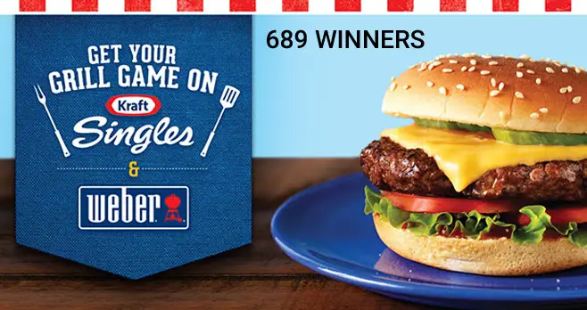 Play the Kraft Singles Ultimate Grill Instant Win Game everyday for your chance to win from hundreds of Weber and Kraft Singles prizes.