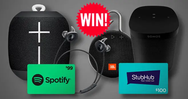 Play the Camel Summer Sound Waves Instant Win Game everyday through October 7th for your chance to win great prizes from Bose, StubHub,WONDERBOOM, Spotify, JBL and Sonos PLUS one grand prize winners will win a trip for two.
