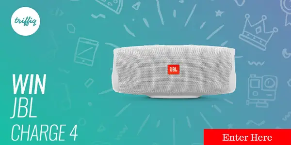 Enter for your chance to win a JBL Charge 4 Portable Speaker valued at $120 from Triffiq! Sign up for a free Triffiq account or log into your existing account, watch a short video and answer a relevant question to be in with a chance to win.