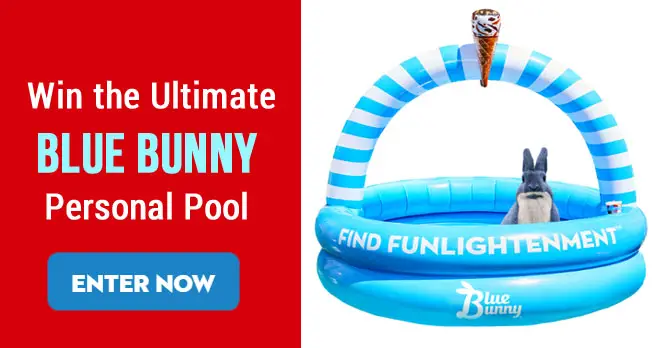 100 WINNERS! Enter for your chance to win an inflatable personal pool with pump from Blue Bunny.