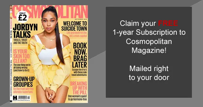 Get a one-year Subscription to Cosmopolitan Magazine for Free when you fill out the form. Mercury Magazines is giving away this complimentary 1-year subscription with no strings attached.