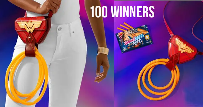 Enter for your chance to win a Wonder Woman 1984-inspired candy holster and SweeTARTS candy