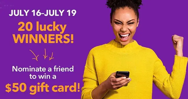 Nominate a friend (or yourself) to win a $50 gift card to your favorite store. TWENTY $50 gift cards will be given away to be used during the RetailMeNot Mega Savings Event. 