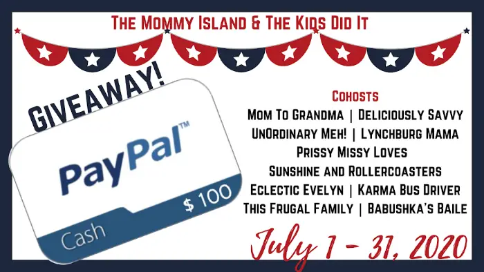 Enter for your chance to win $100 PayPal Cash from The Mommy Island and The Kids Did It.