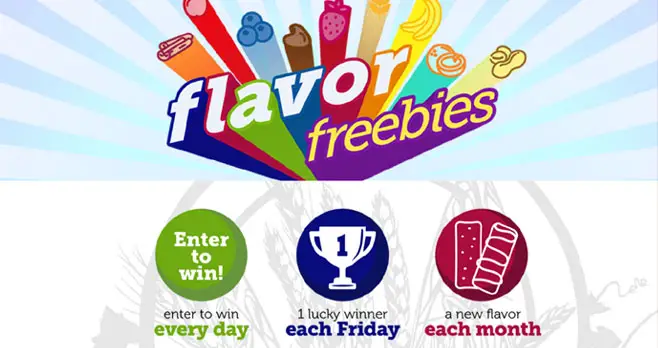 Enter the Sunbelt Bakery Flavor Freebies Giveaway every day for your chance to win one of the weekly prizes from a new Sunbelt Bakery flavor each month.