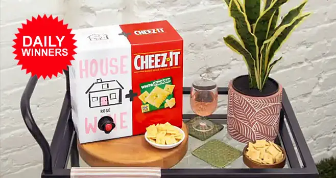 Cheez-It is celebrating Rosé Month with a giveaway! Share how you Cheez-It & wine for a chance to win a daily prize pack & be entered for a trip to wine country! #CheezItHouseWineEntry by August 31st