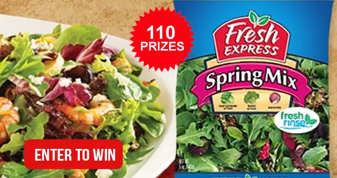 110 WINNERS! Enter the Fresh Express Tag-To-Win Giveaway to win 2 Free Fresh Express coupons, valued at $3.99 each