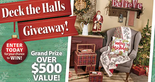 Enter for your chance to WIN a Festive Prize Package from Country Sampler. Explore the pages of Country Sampler for inspiration to bring gorgeous country style to your home.