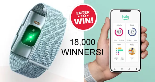 18,000 WINNERS! Enter for your chance to win the new Amazon Halo Band + a 6 month Amazon Halo membership fro Weight Watchers.