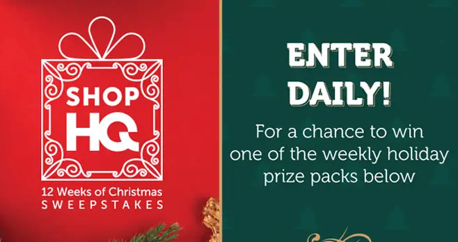 Enter the Shop HQ 12 Weeks of Christmas Sweepstakes for your chance to win great weekly prizes and be entered to win a $2,000 ShopHQ Credit