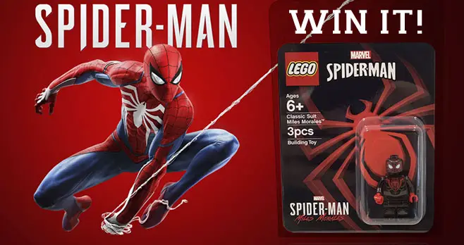 Enter for your chance to win a LEGO Spider-Man Miles Morales Minifigure figurine