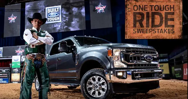 Ford's Built Ford Tough One Tough Ride Sweepstakes is giving you the chance to win a fun vacation for 2 to the 2020 #PBR World Finals in Las Vegas in November.