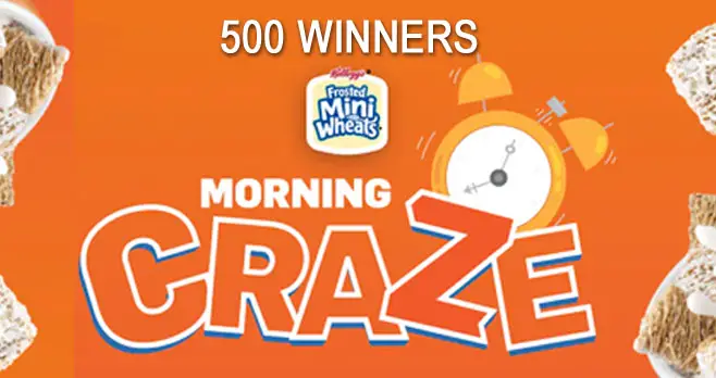 500 WINNERS! Enter for your chance to win a Kellogg's Frosted Mini-Wheats Prize Kit valued at $50.