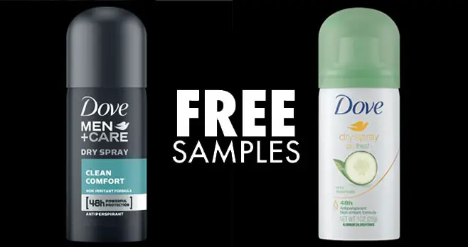 FREE Dove Dry Spray Antiperspirant Sample
