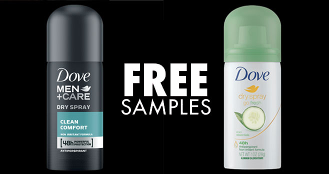 FREE Dove Dry Spray Antiperspirant Sample