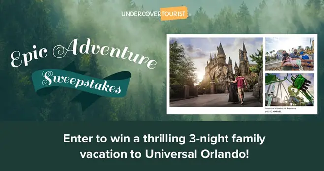 Enter for your chance to win 3 nights at a Universal Orlando Resort hotel for up to four people plus 3-day, 3-Park tickets to Universal Studios, Florida, Islands of Adventure and Volcano Bay for four people.