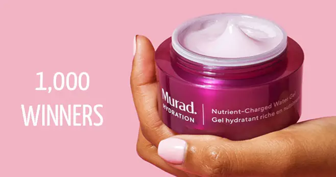 1,000 WINNERS! Enter for your chance to win a week supply of Murad Nutrient-Charged Water Gel.