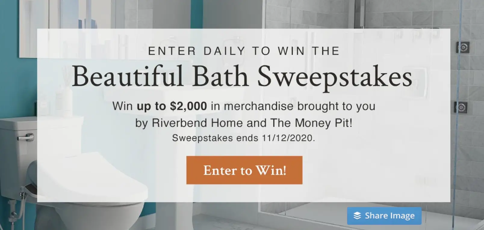 Enter Money Pit’s Riverbend Home Beautiful Bath Sweepstakes for your chance to win $3,500 worth of bath products from American Standard and Grohe! #GiveawayAlert Select from beautiful fixtures, faucets and more that deliver on style, sustainability and performance!