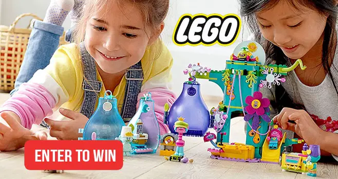 Enter for your chance to win a LEGO Trolls World Tour Pop Village Celebration Kit