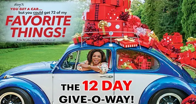 To make your holiday season even merrier, The O magazine is giving 12 lucky readers all 72 Favorite Things chosen by Oprah herself! Enter daily for your chance to win #12daysofgiveaways