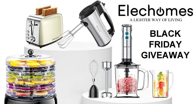 Enter for your chance to win Elechomes hand mixers, toasters, food dehydrators and hand blenders when you enter their Black Friday Giveaway. #blackfridaygiveaway Elechomes is a premium producer of quality smart home appliances, offering a lifestyle upgrade that never loses sight of the things that matter. For better health, comfort, and well being.
