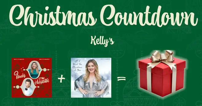It's Kelly Clarkson 12 Days of Giveaways. Enter daily for your chance to win prizes from Kelly