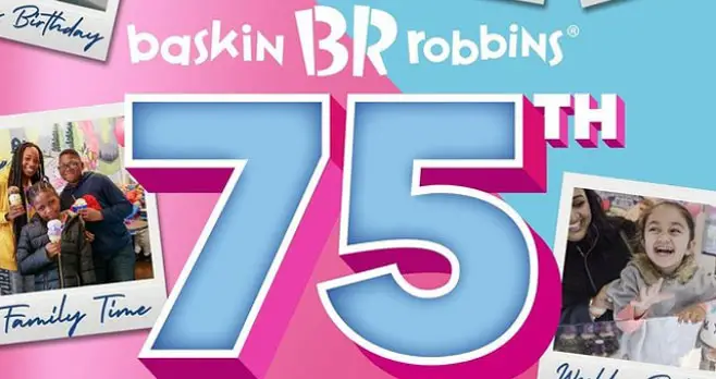 Enter for your chance to win Free ice Cream from Baskin-Robbins #BRSweepstakes 75 years of ice cream. 75 years of making memories together. Share your fave Baskin-Robbins memory in the comments using #BRSweepstakes for a chance to win one of 75 ice cream prizes including ice cream for life!  