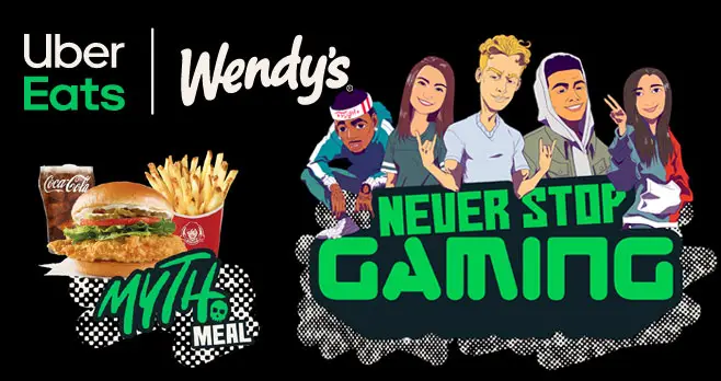 There are 6,000 prizes to won from Uber East and Wendy's! Order any meal from the Wendy’s Never Stop Gaming Menu and get a Free Uber Eats Prize Pass or send a Free entry by email. Scratch to reveal the code on the back of the Prize Pass you received with your Never Stop Gaming meal.