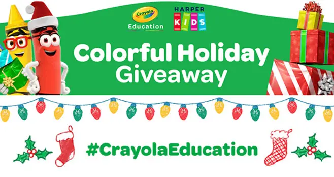 Enter for your chance to win a Colorful Holiday Bundle from Crayola and HarperKids! You can enter once a day until December 17th!