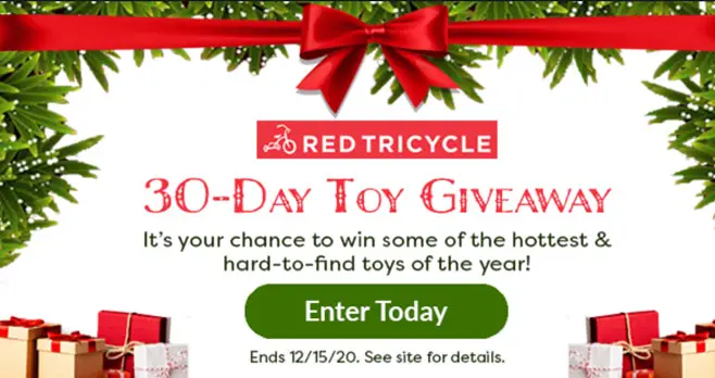 Red Tricycle is giving away some of the hottest and hard-to-find toys of the year! #toygiveaway A new prize is up for grabs each day through December 15th. 30 Winners will be chosen! Plus, once you enter, you're eligible to win all prizes being given away through the end of the sweepstakes. Some of the prizes include a Nintendo Switch, Kids 3D Printer, Stars Wars Animatronic Baby Yoda, Paw Patrol Adventure Bay, and more!
