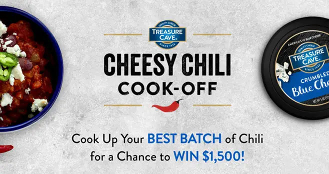 Cook up your BEST BATCH of Chili for a Chance to WIN $1,500 from the Saputo Cheese Treasure Cave Cheesy Chili Cookoff Contest #CheesyChiliCookOff