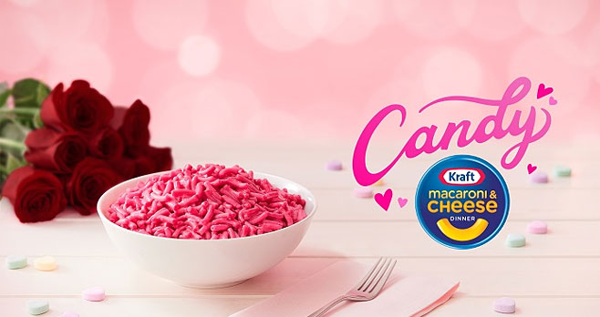 1,000 WINNERS! Enter for your chance to win a Valentine's day prize package from Kraft. Candy flavored Mac and Cheese? Would you try it? Kraft made you something special for Valentine’s Day, Candy Kraft Macaroni & Cheese. This limited-edition flavor boost will romance your noodles with a new pink color and make them taste like candy. Sure it sounds a little strange, but hey, love makes people do strange things.