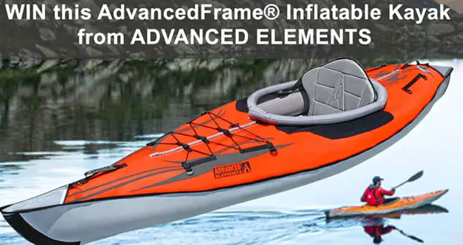Enter for your chance to win an Advanced Elements AdvancedFrame® Inflatable Kayak valued at $539.99 from Paddling Life. The AdvancedFrame® is a hybrid of a folding frame kayak and an inflatable kayak. Utilizing built-in aluminum ribs in the bow and stern,